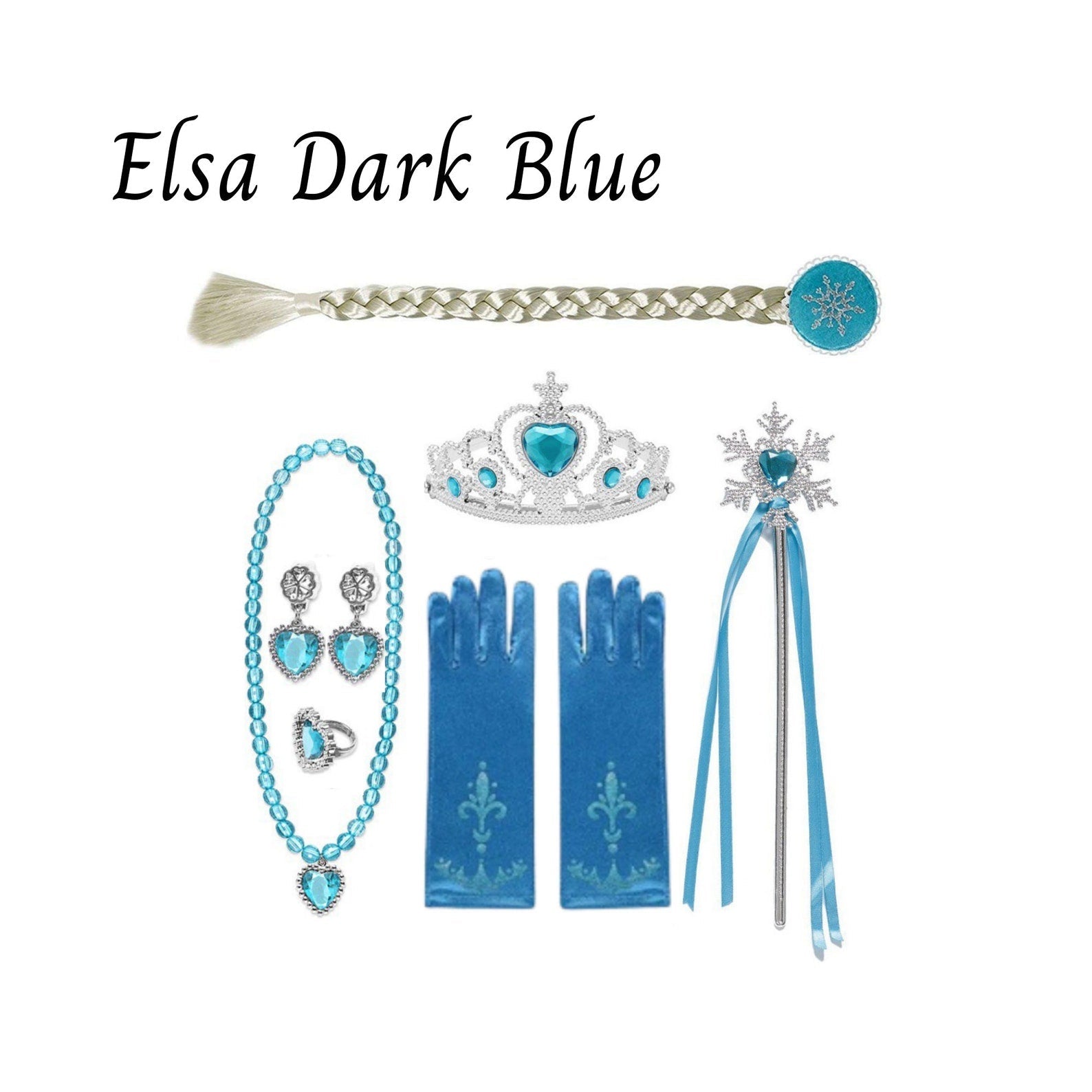 Disney-Inspired Princess Elsa Frozen Accessories with Personalized Tote Bag, Princess Elsa Frozen Gift Set Elsa Dark-Blue Accessories