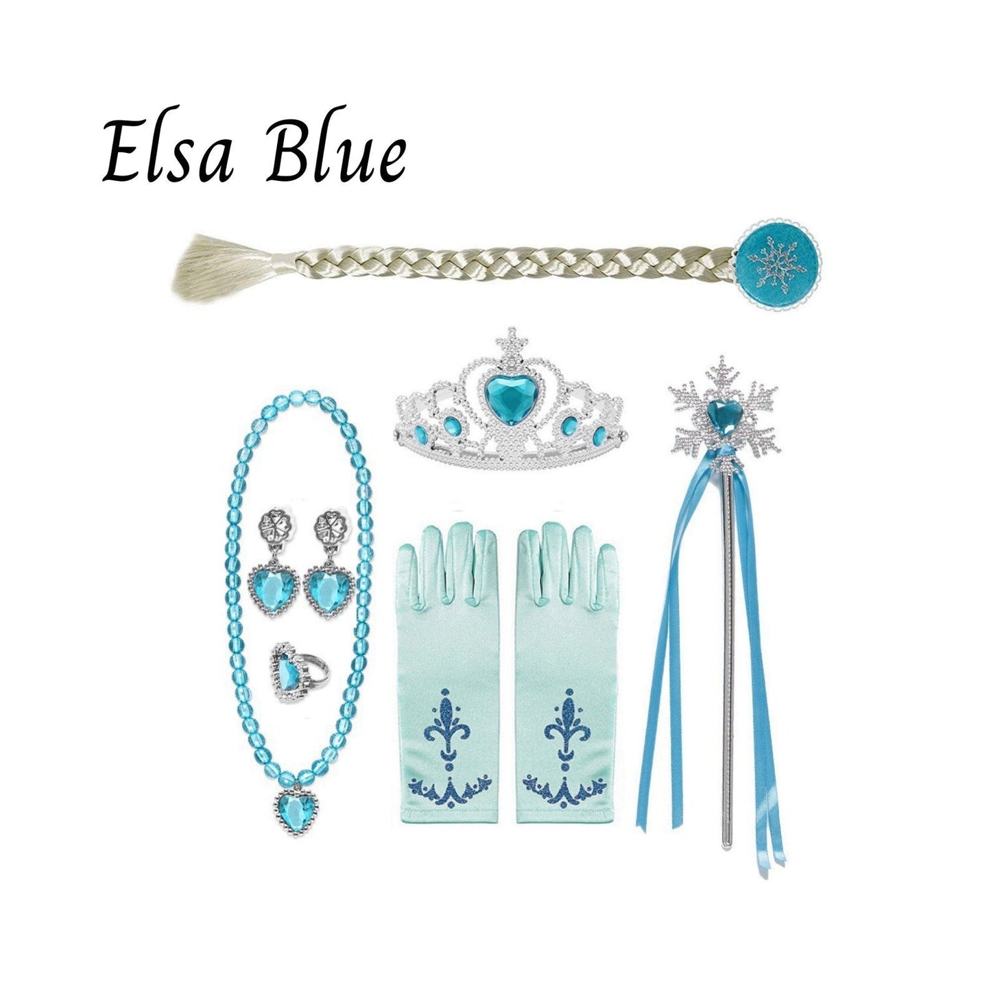 Disney-Inspired Princess Elsa Frozen Accessories with Personalized Tote Bag, Princess Elsa Frozen Gift Set Elsa Blue Accessories