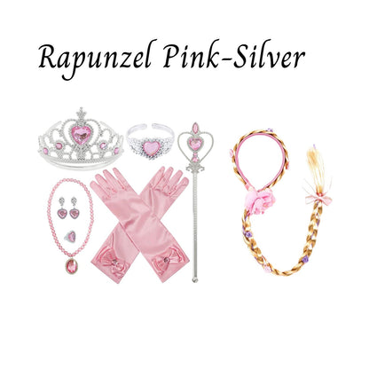 Disney-Inspired Princess Rapunzel Tangled Accessory Set + Personalized Tote Bag, Princess Rapunzel Tangled Gift Set Rapunzel Pink-Silver Accessories