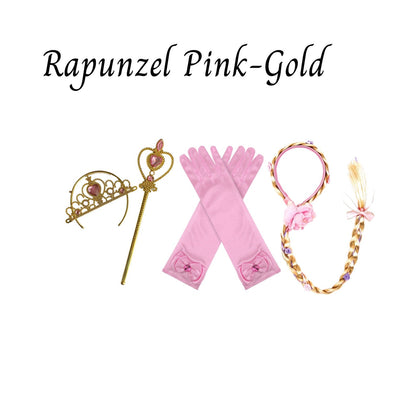 Disney-Inspired Princess Rapunzel Tangled Accessory Set + Personalized Tote Bag, Princess Rapunzel Tangled Gift Set Rapunzel Pink-Gold Accessories