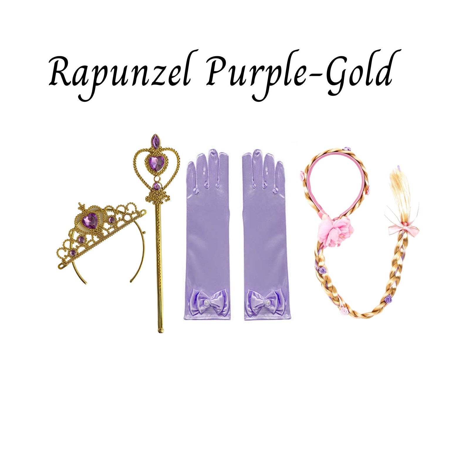 Disney-Inspired Princess Rapunzel Tangled Accessory Set + Personalized Tote Bag, Princess Rapunzel Tangled Gift Set Rapunzel Purple-Gold Accessories