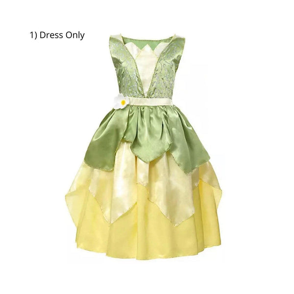 Disney-Inspired Princess Tiana Birthday Dress with The Frog Dress Costume Dress Only
