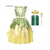 Disney-Inspired Princess Tiana Birthday Dress with The Frog Dress Costume Full Set