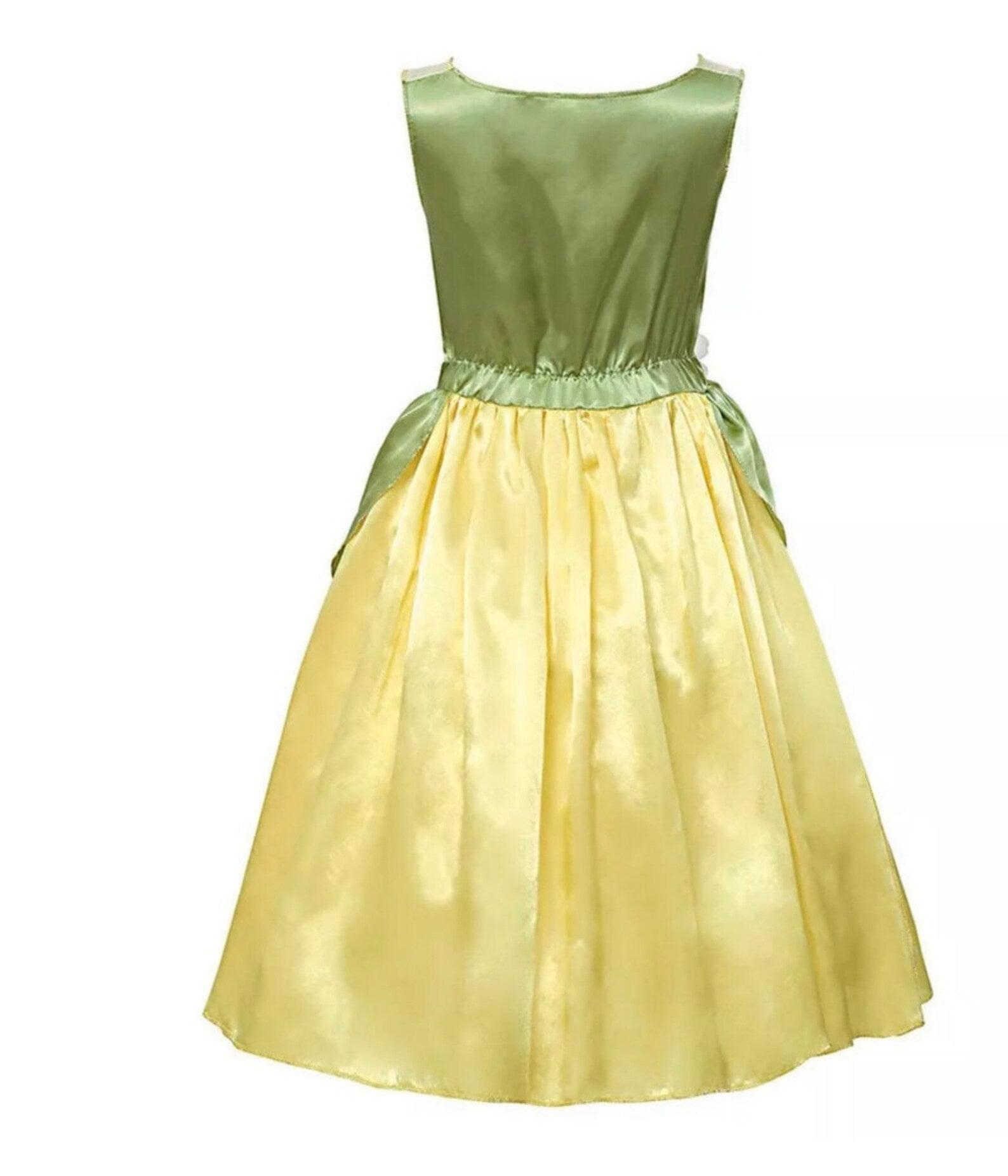 Disney-Inspired Princess Tiana Birthday Dress with The Frog Dress Costume