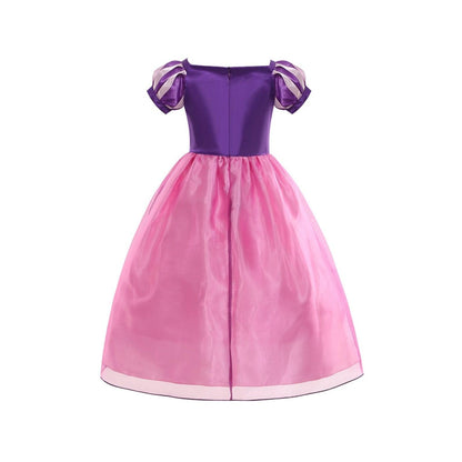 Disney-Inspired Purple-Pink Rapunzel Dress with Jewel for Birthday and Princess Dress Up