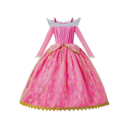 Disney-Inspired Sleeping Beauty Princess Aurora Deluxe Dress with Accessories