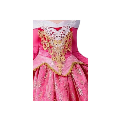 Disney-Inspired Sleeping Beauty Princess Aurora Deluxe Dress with Accessories