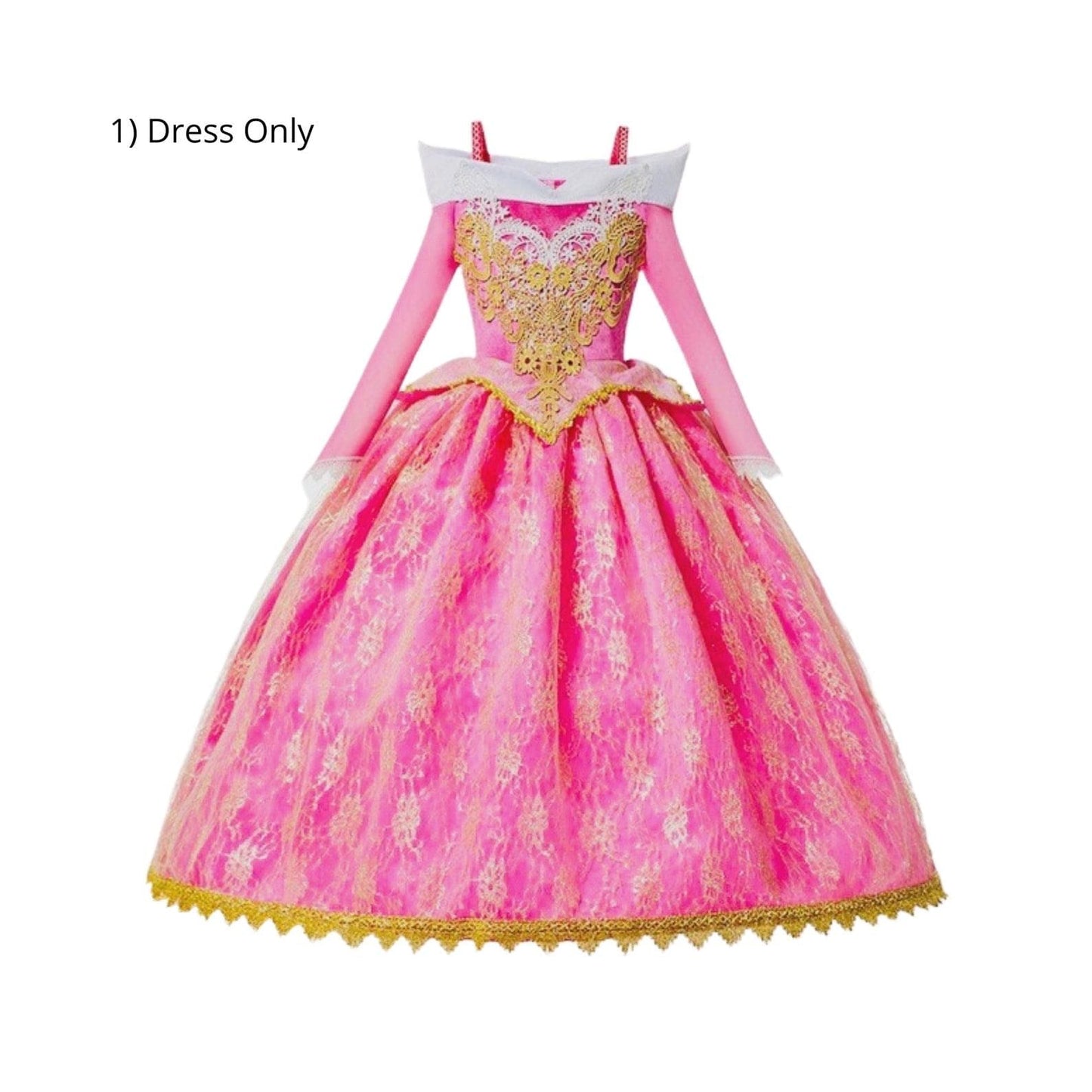 Disney-Inspired Sleeping Beauty Princess Aurora Deluxe Dress with Accessories Dress Only