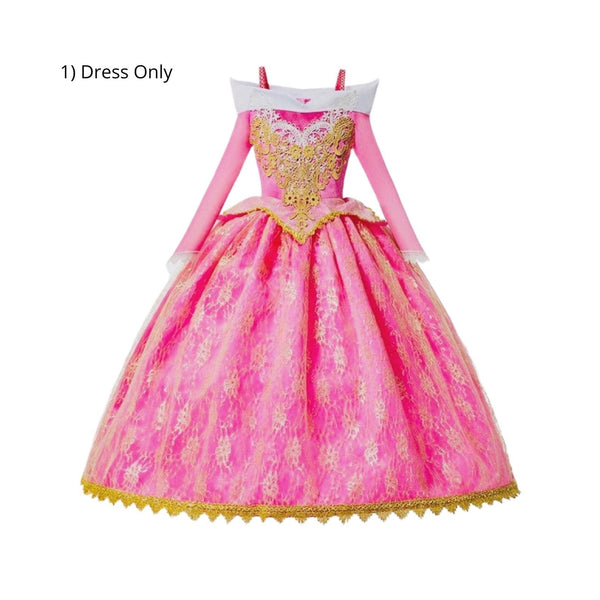 Disney-Inspired Sleeping Beauty Princess Aurora Deluxe Dress with Accessories Dress Only