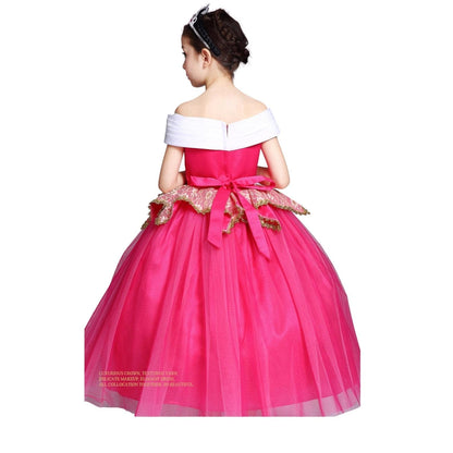 Disney-Inspired Sleeping Beauty Princess Aurora Pink Dress with Accessories.