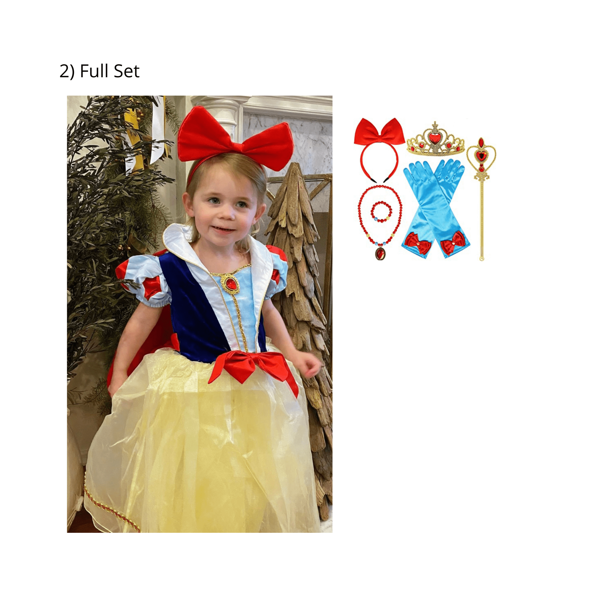 Disney-Inspired Snow White Deluxe Costume for Dress Up or Birthday Full Set