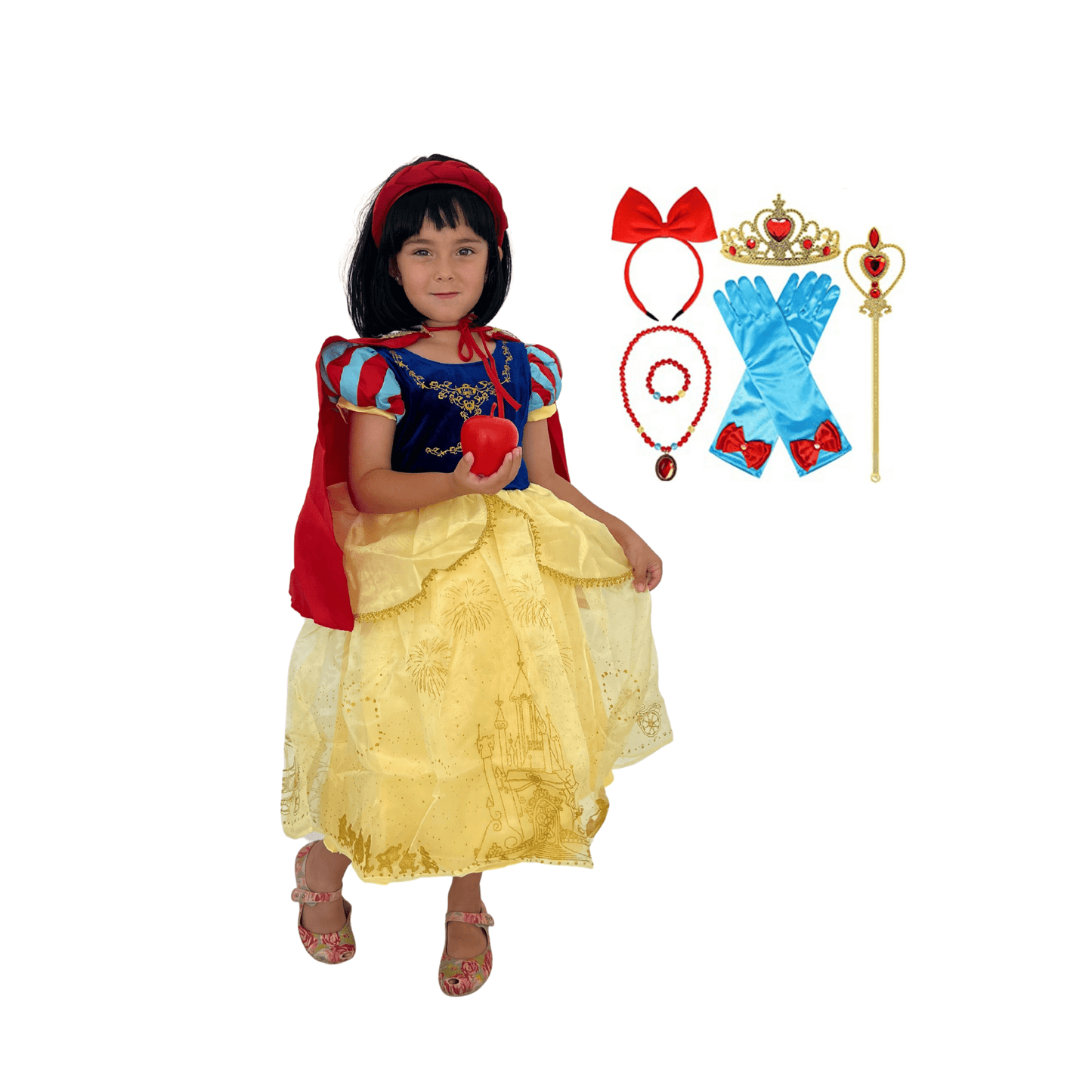 Disney-Inspired Snow White Deluxe Dress for Girls and Toddlers Costume