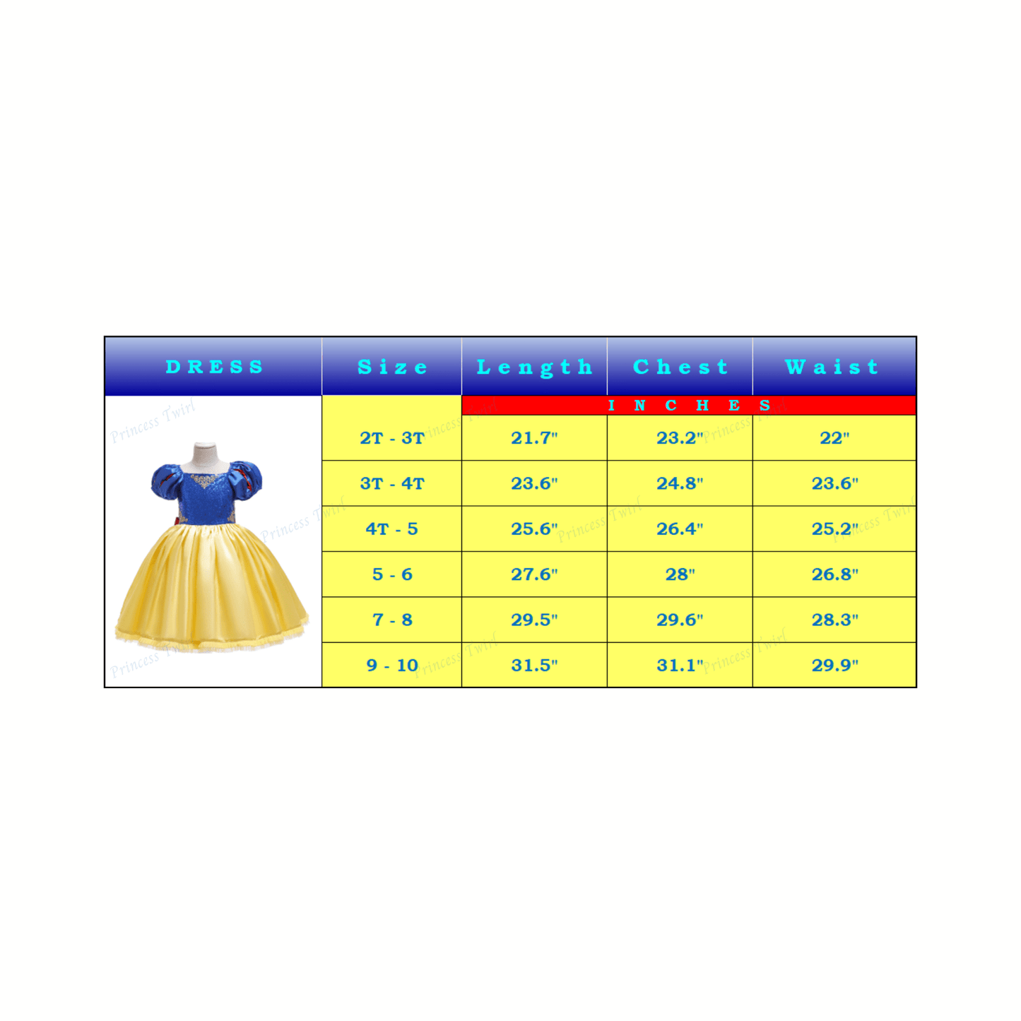 Disney-Inspired Snow White Dress for Girls and Toddlers