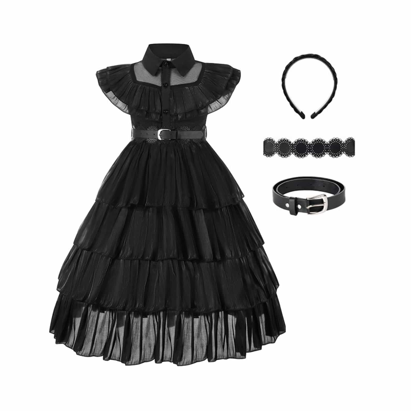 Disney-Inspired Wednesday Addams Dress, party costume, and Halloween Outfit