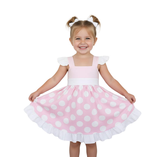 Minnie Mouse Pink Dress for Kids Casual Cosplay