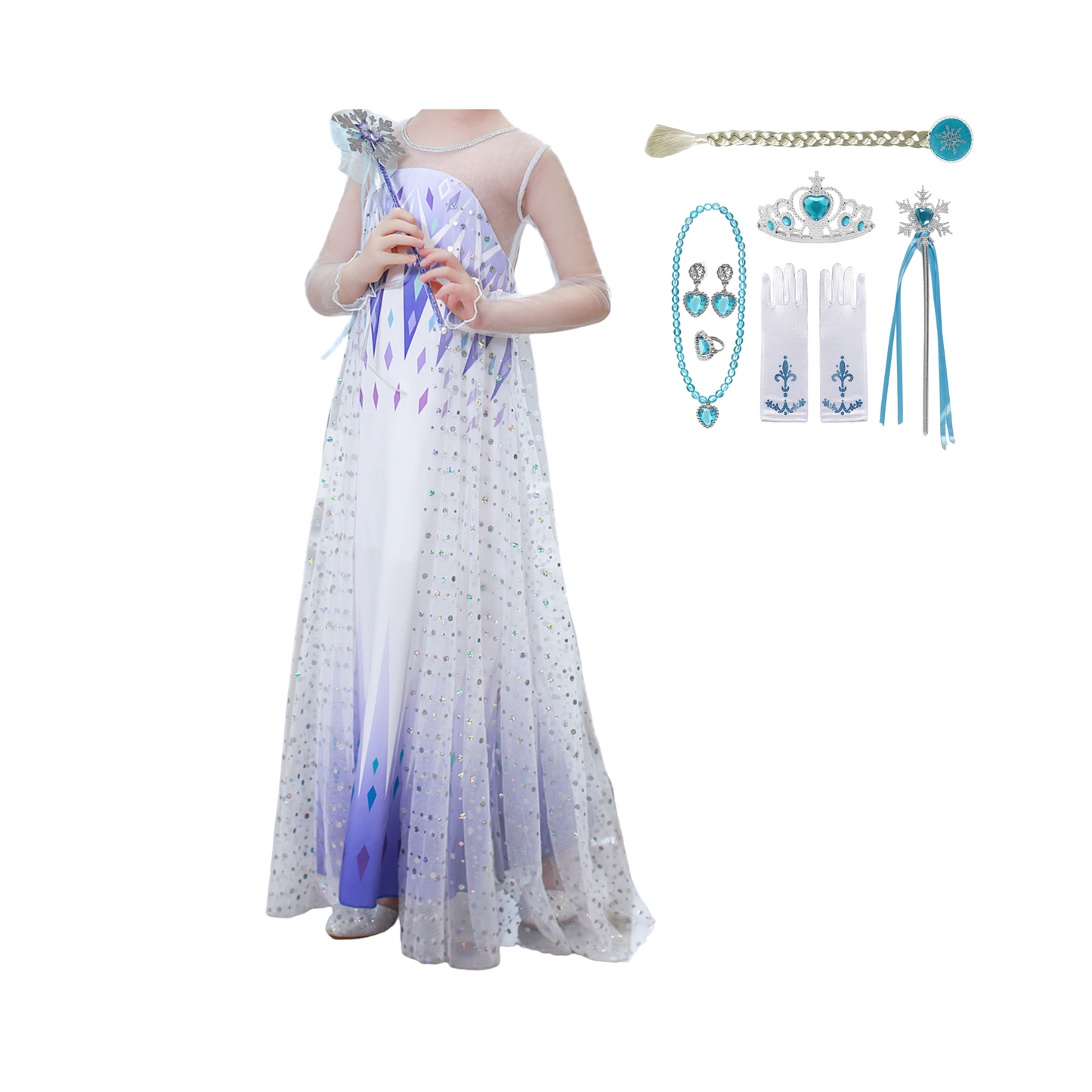 Elsa Birthday Dress with Frozen 2 Accessories Dress + Accessories