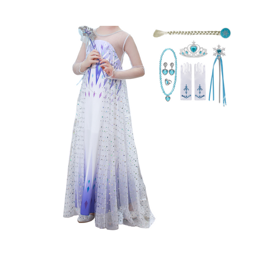 Elsa Birthday Dress with Frozen 2 Accessories Dress + Accessories