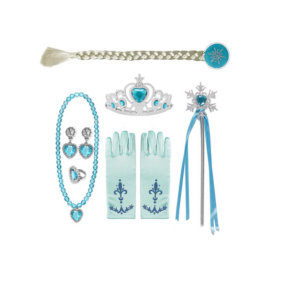 Elsa Gift Set with Accessories: Frozen Dress, Birthday Dress, and Costume for Your Little Ice Queen