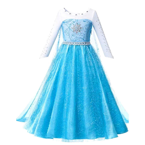 Elsa Ice Queen Gift Set: Frozen-Inspired Blue Birthday Dress & Costume. Dress Only