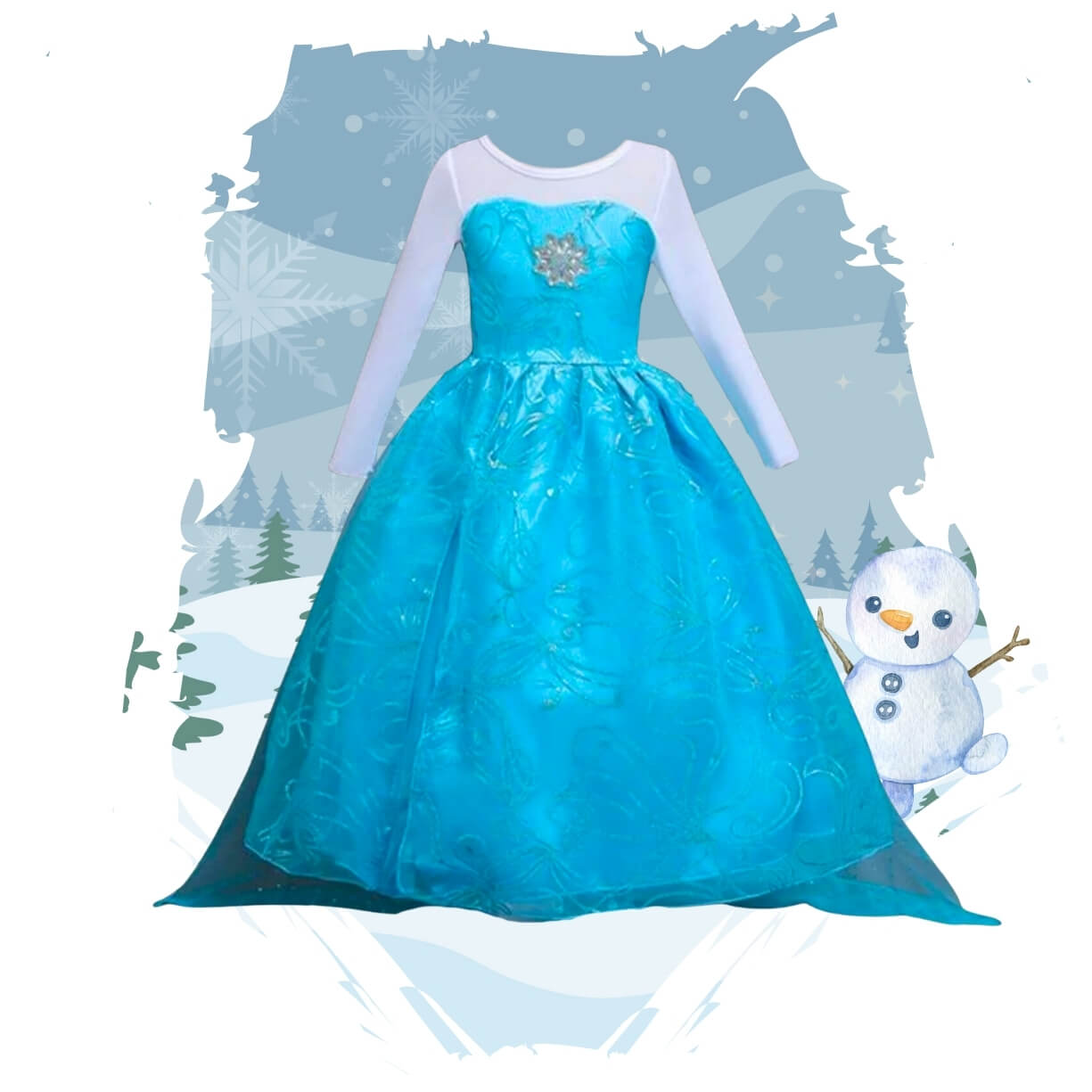 ice queen elsa dress longsleeves birthday gown for kids and toddlers