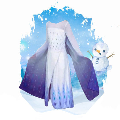 elsa costume 2t 3t 4t white and violet ombre