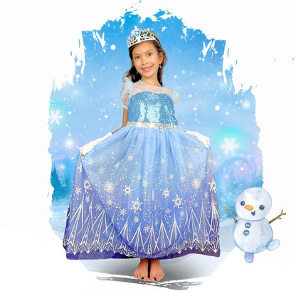 elsa frozen dress for kids and toddlers white silver and blue