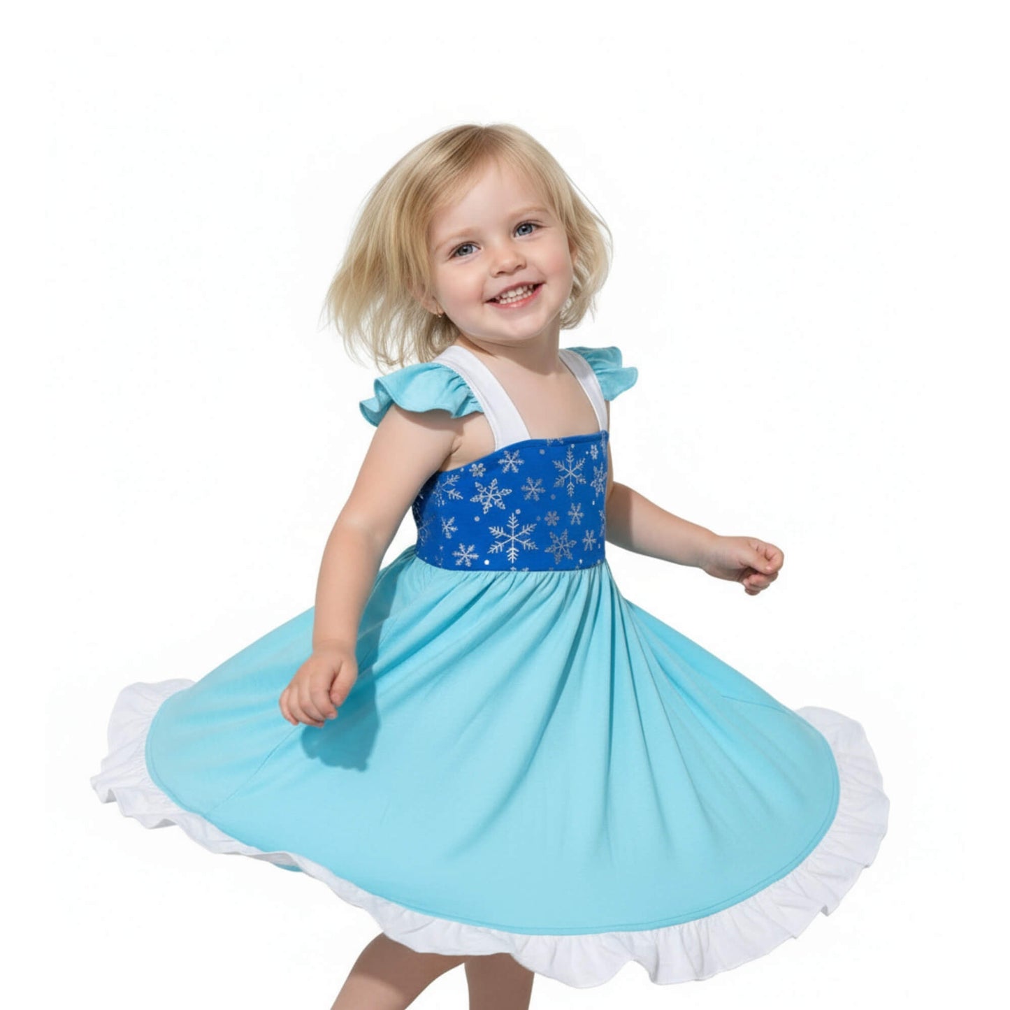 Elsa Princess Dress for Girls Sleeveless Icy with Detachable Cape