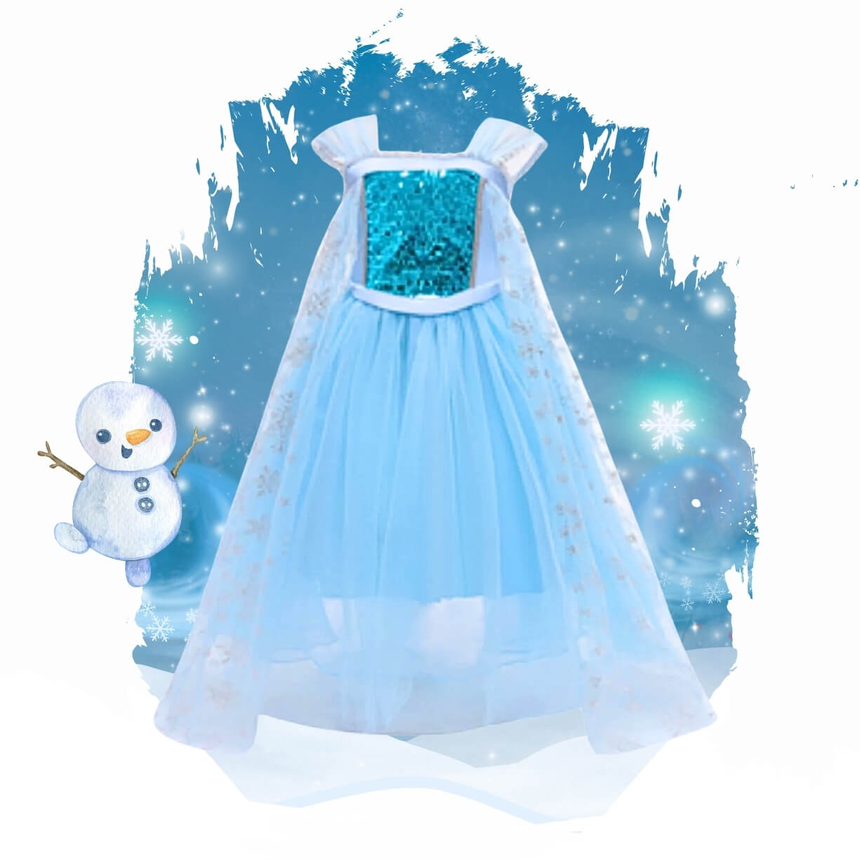 blue sequenced elsa dress for birthday party, halloween costume