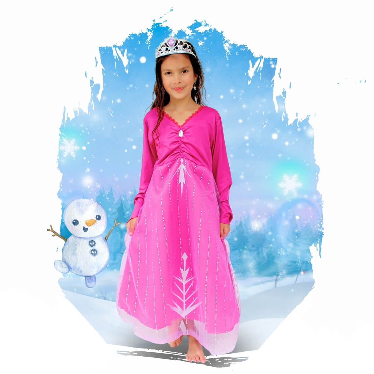 elsa frozen pink dress with silver ornament. costume for girls, Halloween costume, disneybounding