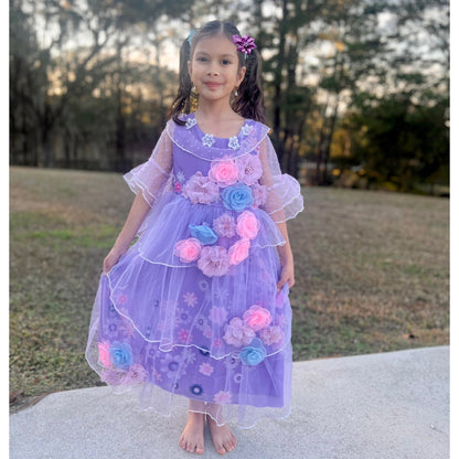 Encanto Isabela Dress with Flower Crown - Perfect Flower Girl Dress Inspired by Isabela from Encanto