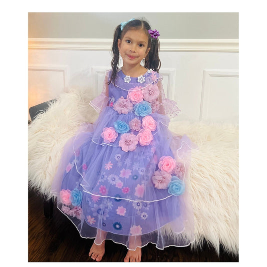 Encanto Isabela Dress with Flower Crown - Perfect Flower Girl Dress Inspired by Isabela from Encanto