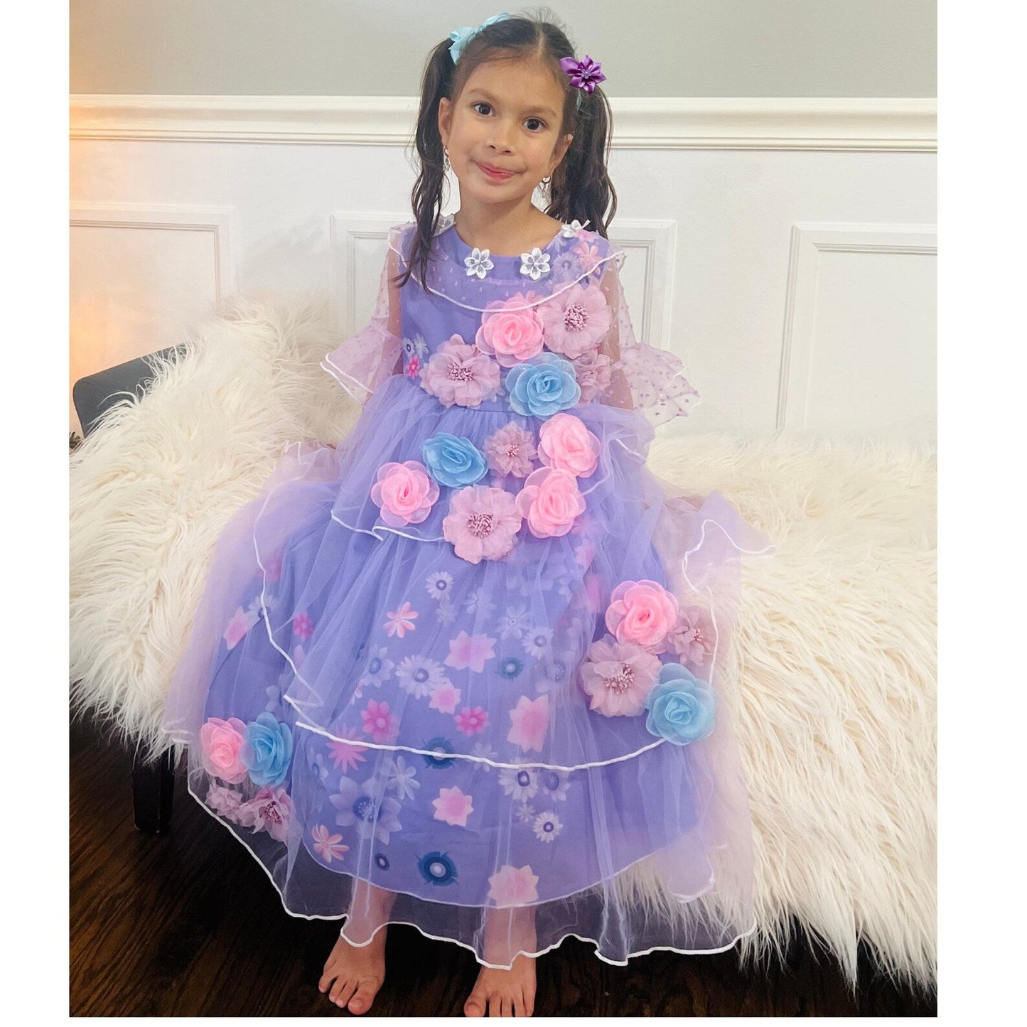 Encanto Isabela Dress with Flower Crown - Perfect Flower Girl Dress Inspired by Isabela from Encanto