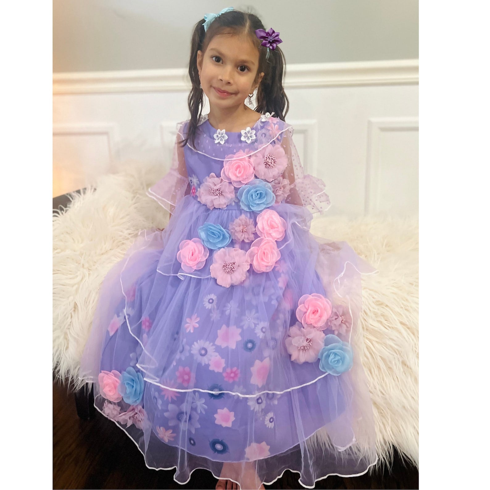 Encanto Isabela Dress with Flower Crown - Perfect Flower Girl Dress Inspired by Isabela from Encanto