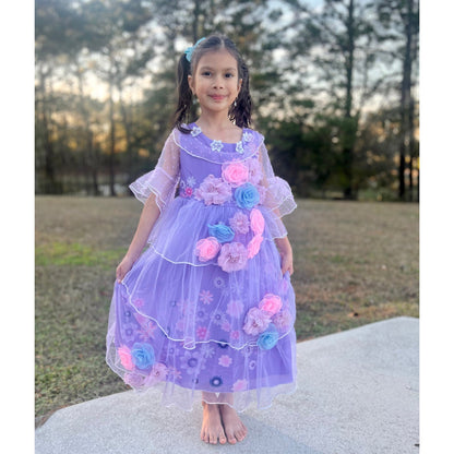 Encanto Isabela Dress with Flower Crown - Perfect Flower Girl Dress Inspired by Isabela from Encanto