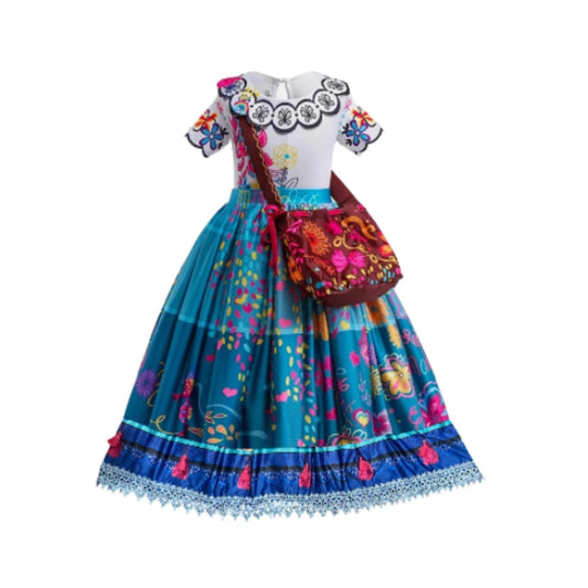 Encanto Mirabel Dress - New Design Inspired Costume Dress-up with REAL TASSELS/TRIM at Border
