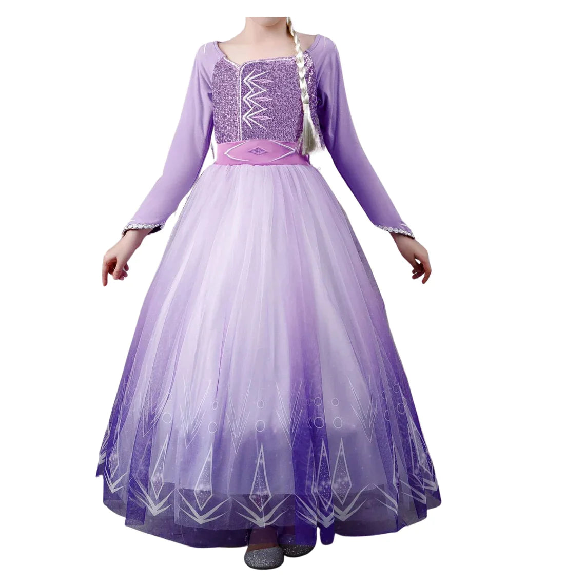 Exquisite Elsa purple dress, Frozen 2 birthday dress + Accessories Dress Only