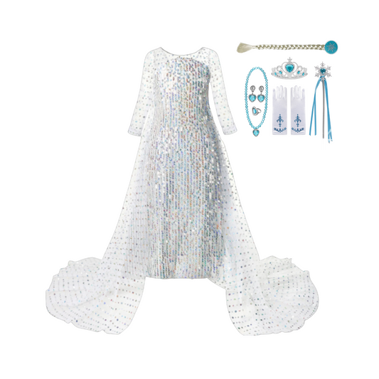 Frozen 2 Elsa White Birthday Dress: A Stunning Elsa Dress for Your Little Princess Dress + Accessories