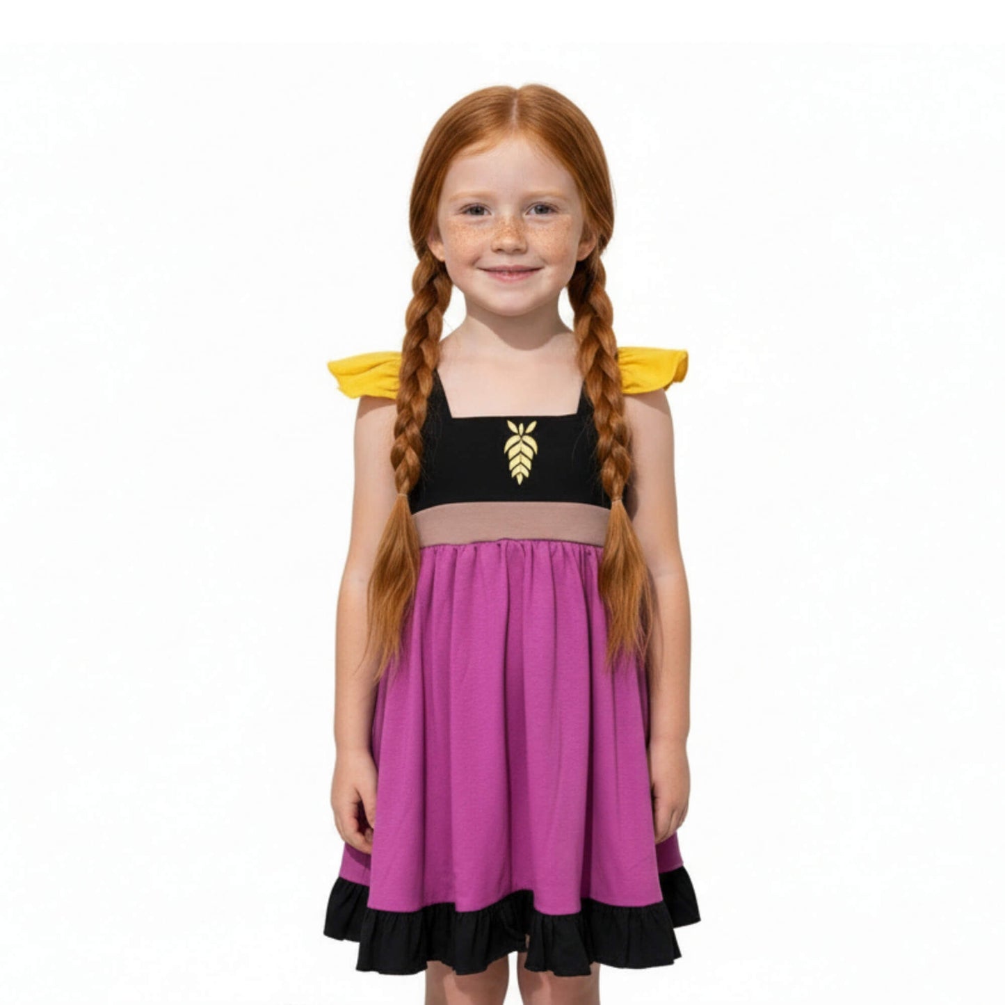 Anna Frozen Pink and Black Dress for Kids Everyday Play