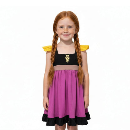 Anna Frozen Pink and Black Dress for Kids Everyday Play
