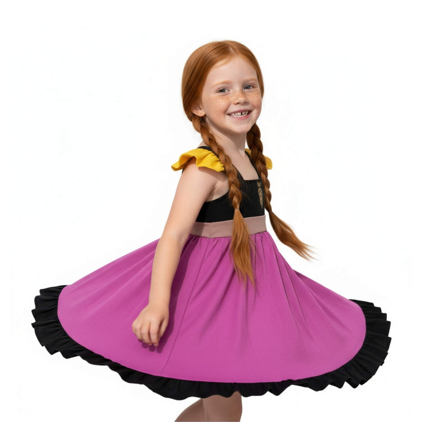 Anna Frozen Pink and Black Dress for Kids Everyday Play