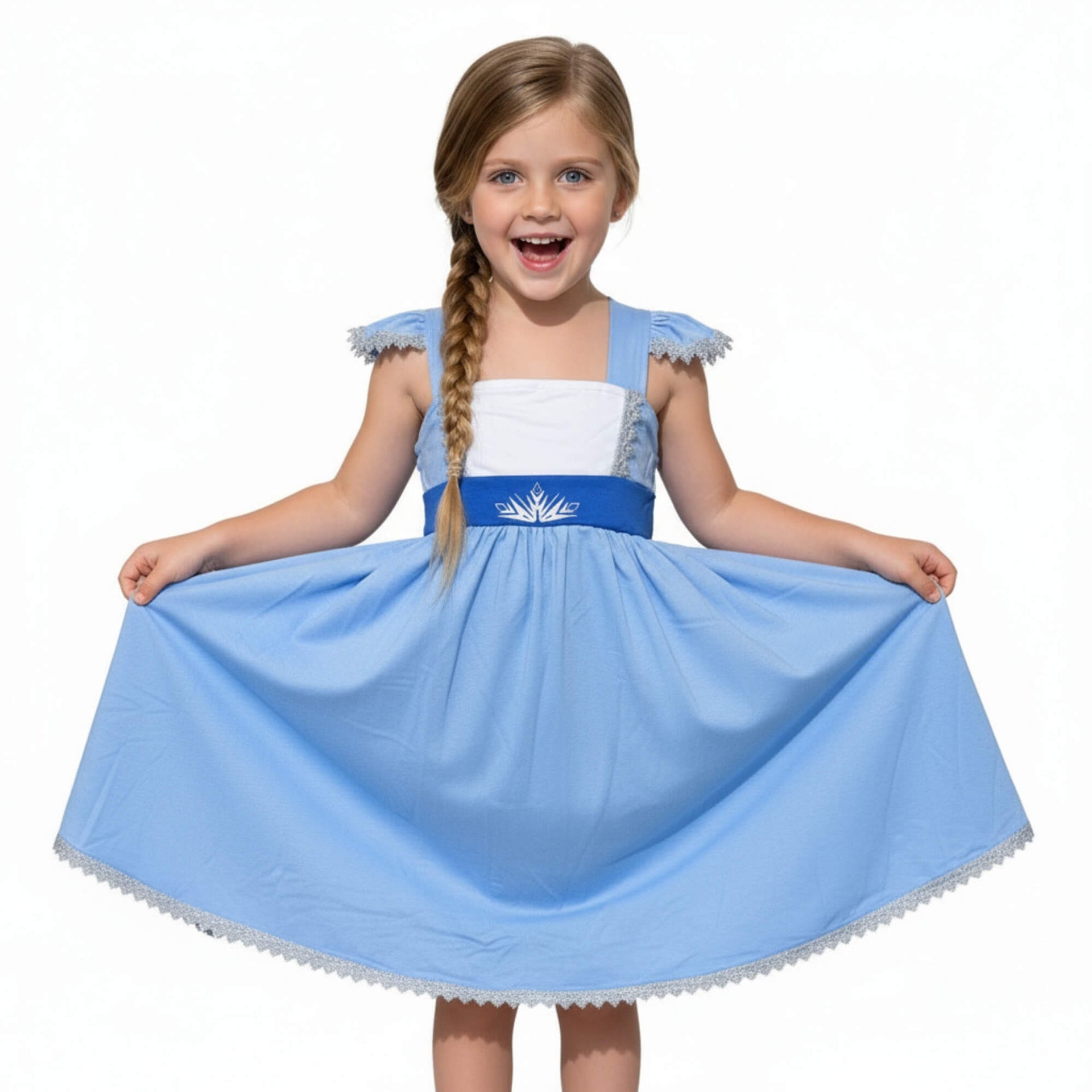 childs elsa dress Frozen 2 Toddler Sequins Princess Trailing Costume Elsa Dress for Girl –  ilovethedress main image 1