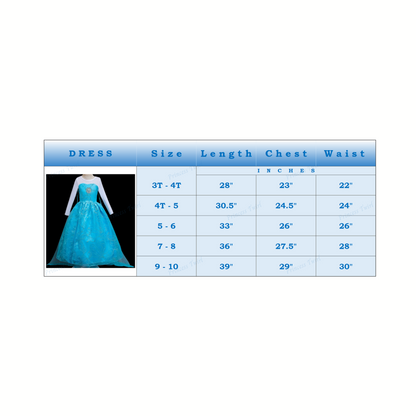 Frozen Princess Elsa Birthday Dress for Girls and Toddlers