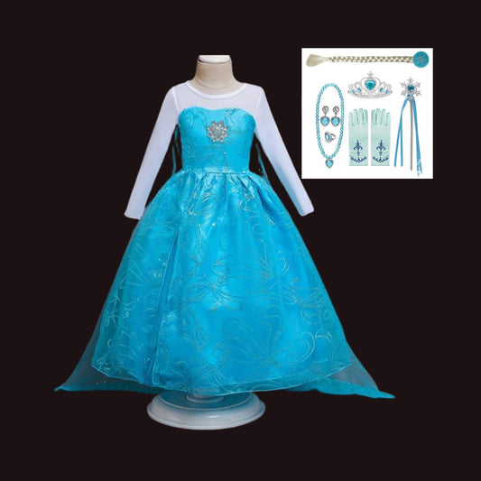 Frozen Princess Elsa Birthday Dress for Girls and Toddlers Dress + Accessories