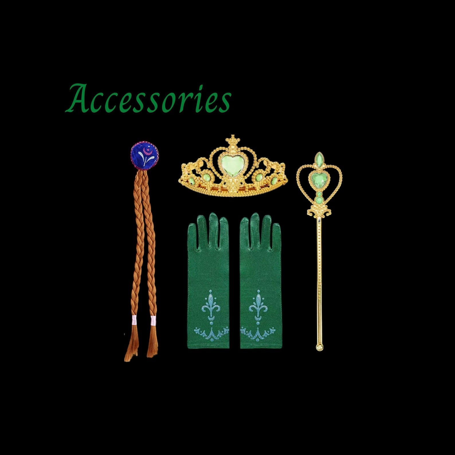 Frozen princess Anna coronation dress, Queen costume plus Accessories Set