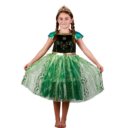 Frozen princess Anna coronation dress, Queen costume plus Accessories Set