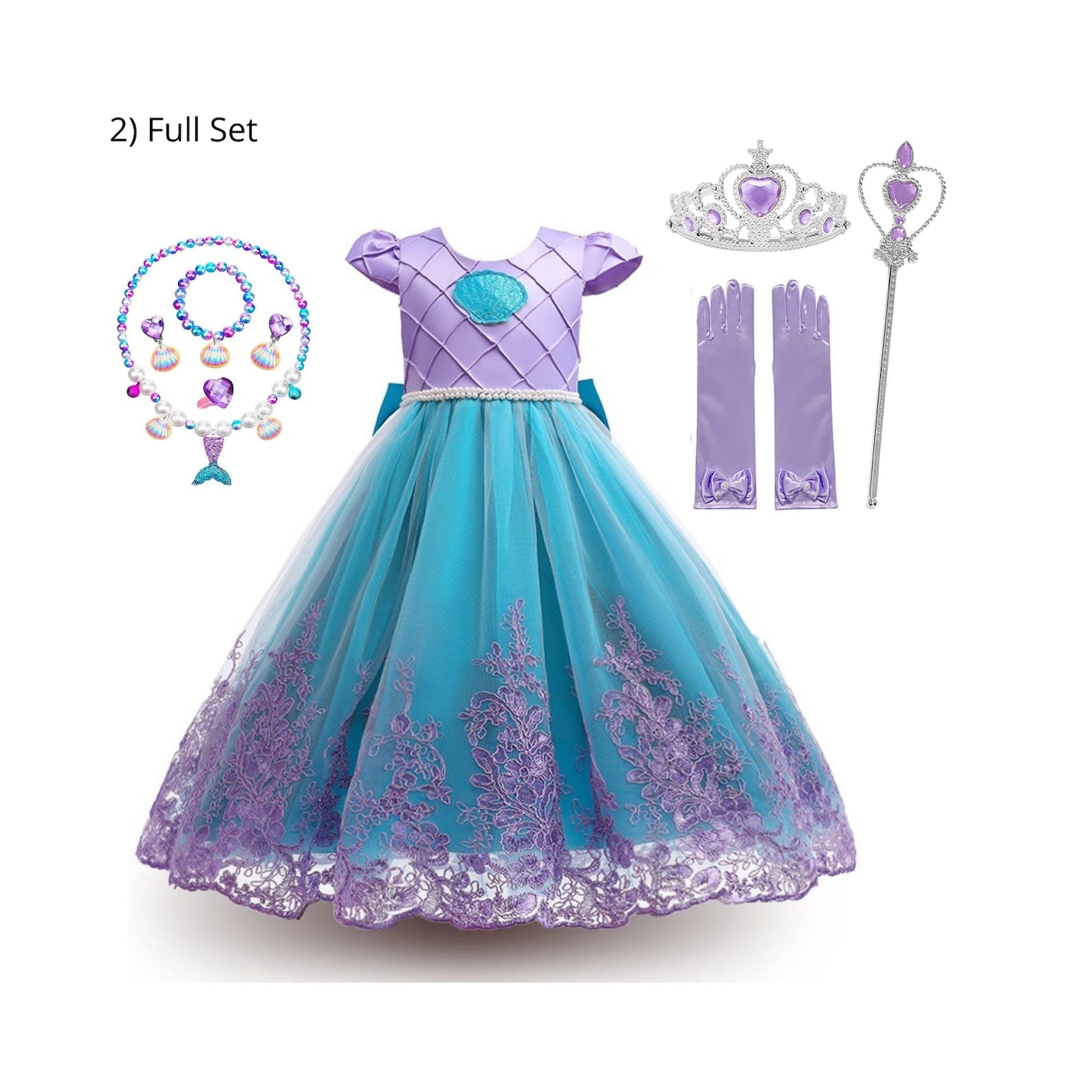 Little Mermaid Ariel dress - The ultimate Disney Inspired Costume Full Set