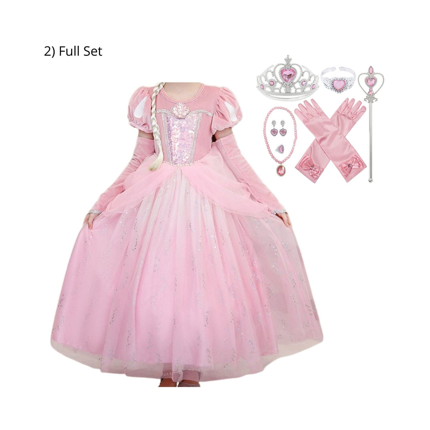 Little Mermaid - Pink Ariel Birthday Dress plus Accessories, a Disney-Inspired design Full Set