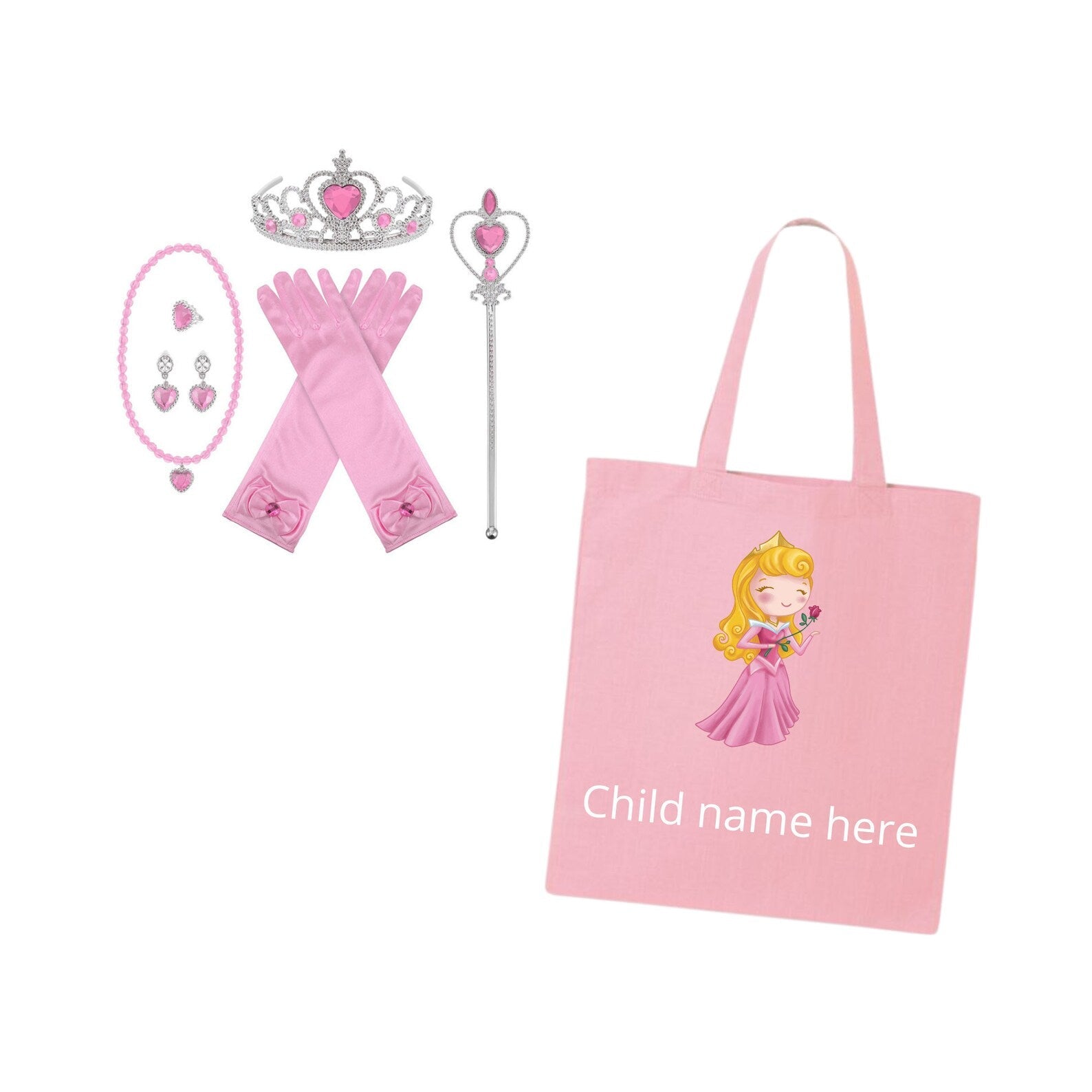 Luxury Princess Cloak with Hooded Cape - Rapunzel and Aurora Inspired, Personalized Tote Bag Included! Perfect for Halloween or a Personalized Gift