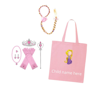 Luxury Princess Cloak with Hooded Cape - Rapunzel and Aurora Inspired, Personalized Tote Bag Included! Perfect for Halloween or a Personalized Gift