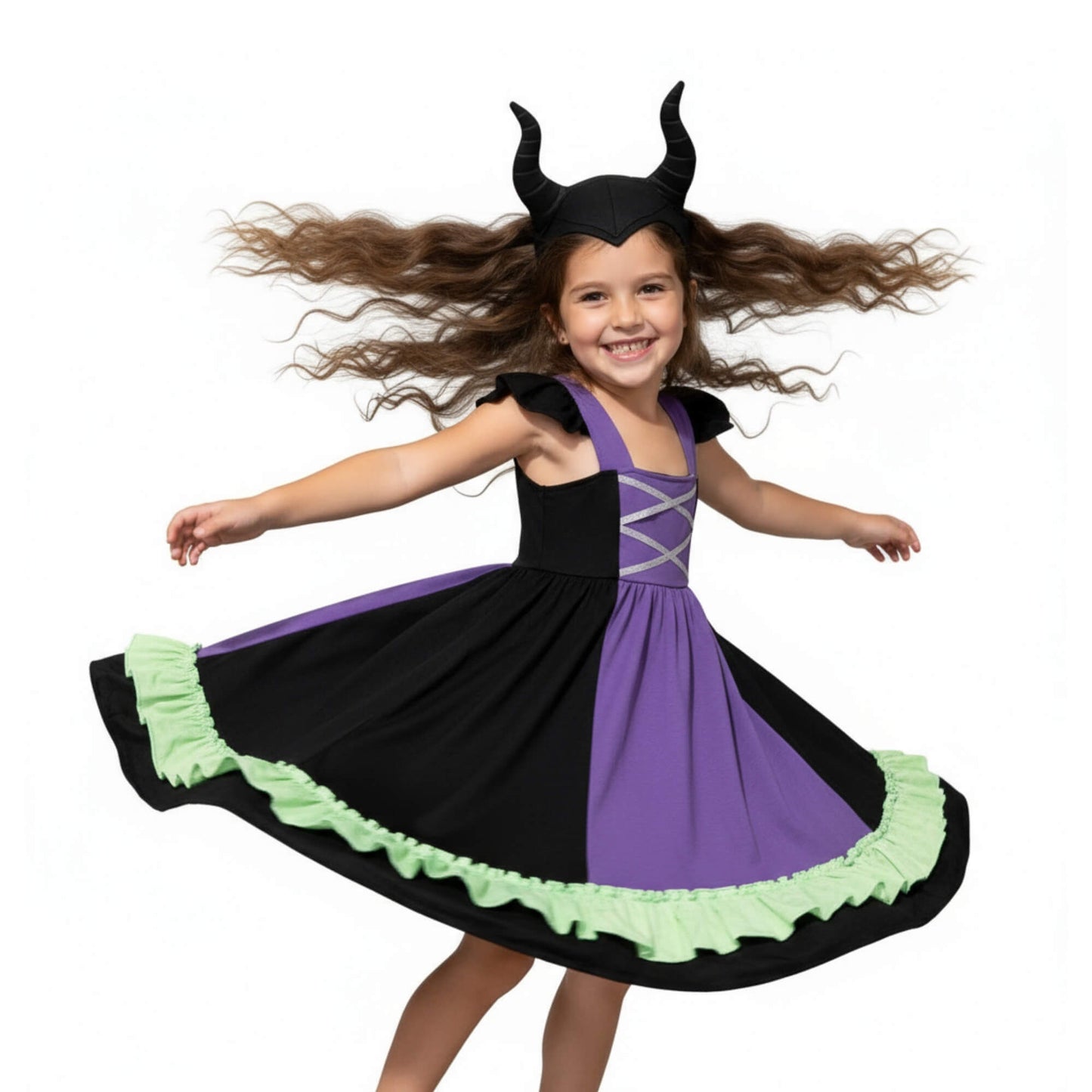 Maleficent Dress for Girls Villain Outfit for Kids